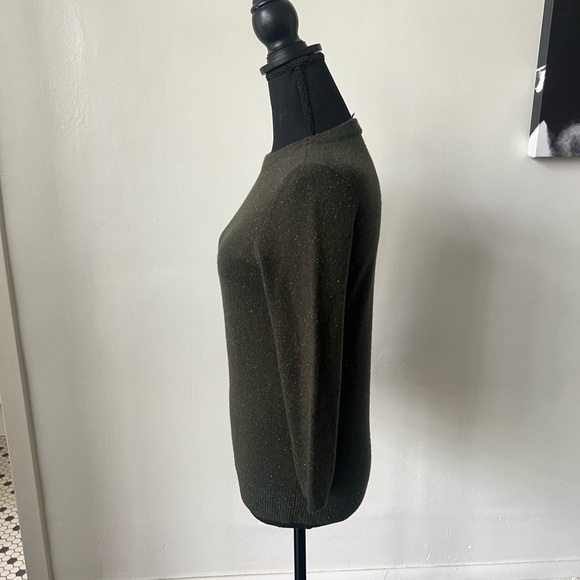 NWOT Talbots Cashmere 3/4 Sleeve Olive Green Crew Neck Sweater - Picture 5 of 7